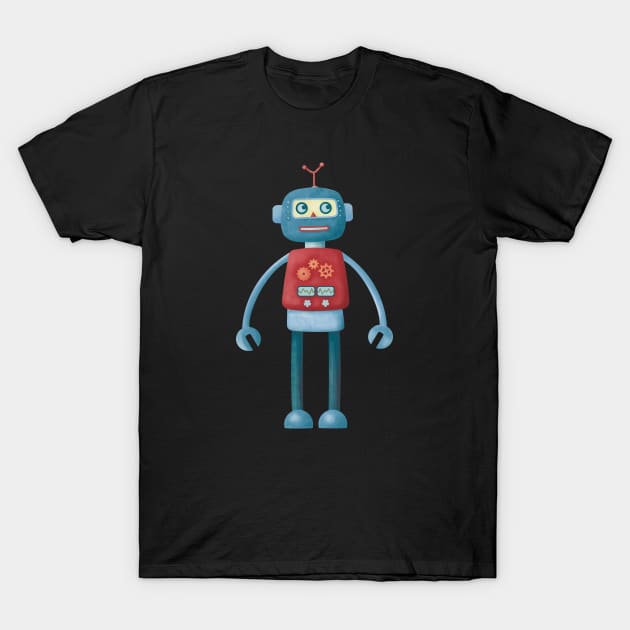 Retro Robot T-Shirt by NicSquirrell